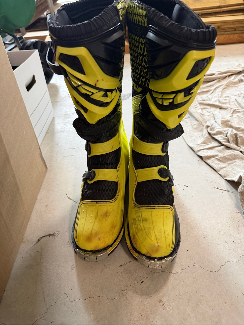 FLY Motor Boots Size 13 Yellow & Black Motocross Boots - Picture 5 of 5